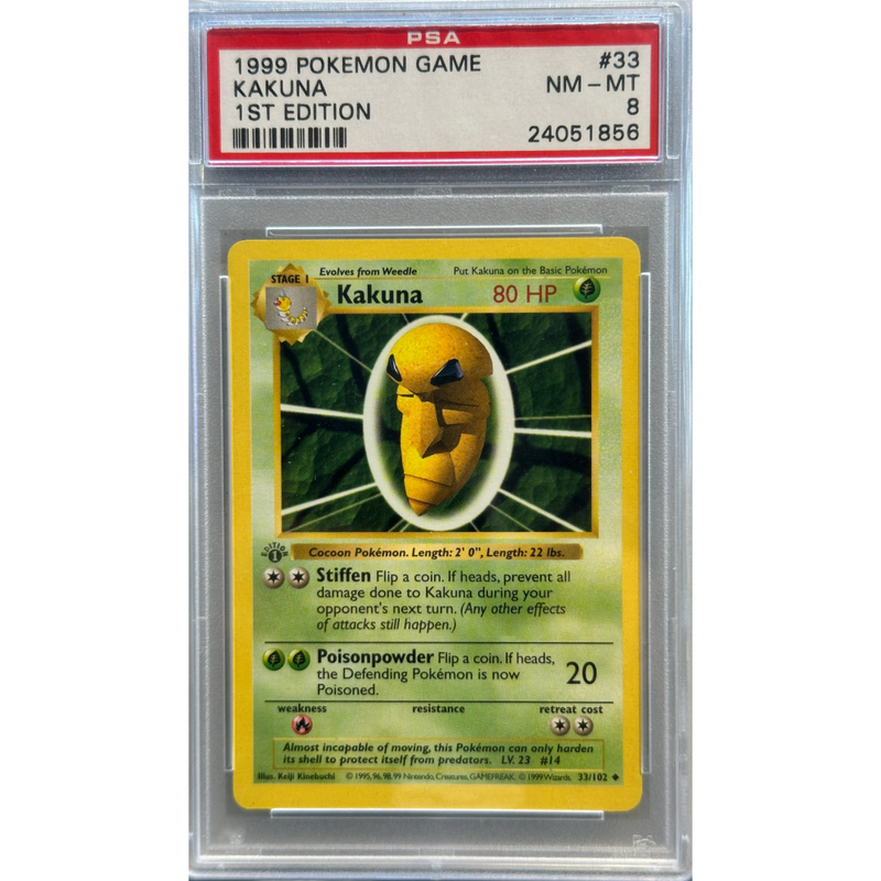 1999 Pokemon Kakuna 1st Edition PSA 8