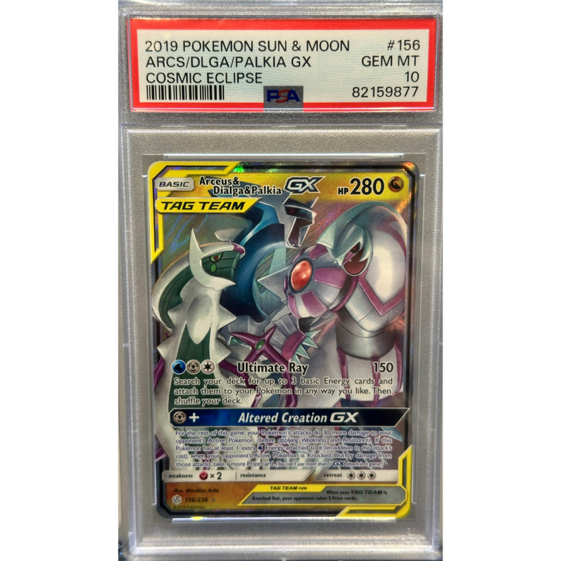 2019 Pokemon Arceus & Dialga & Palkia GX PSA 10