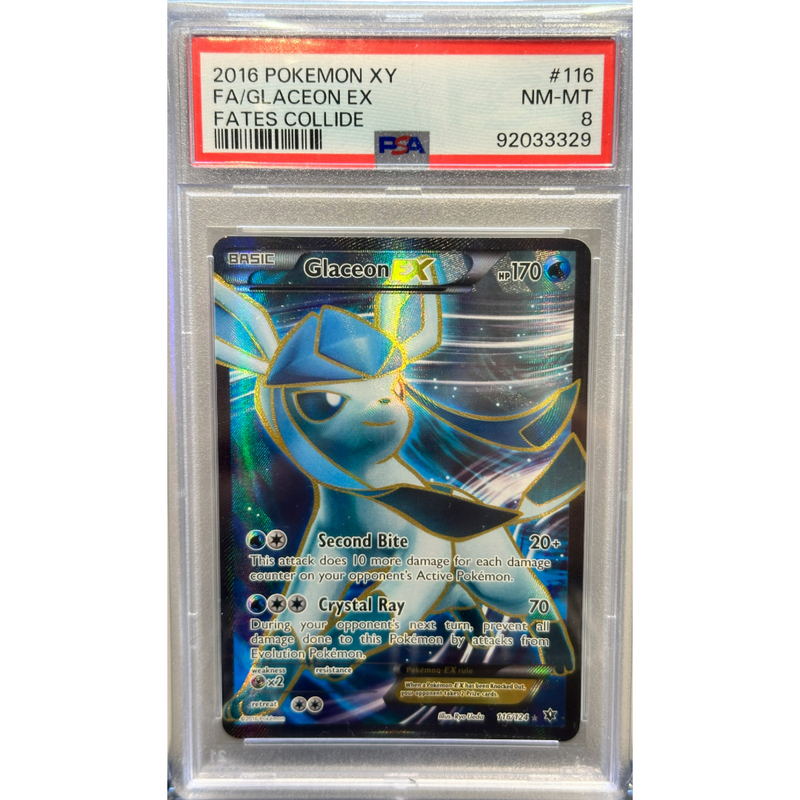 2016 Pokemon Glaceon Ex PSA 8