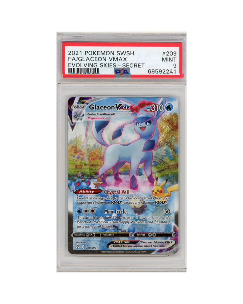 2021 Pokémon SWSH Glaceon Vmax PSA 9