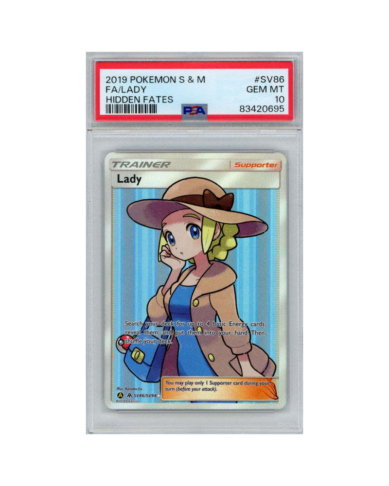 2019 Pokémon S & M Full Art Lady PSA 10