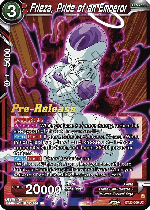 Frieza, Pride of an Emperor (BT20-009) [Power Absorbed Prerelease Promos]