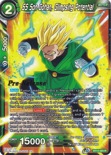 SS Son Gohan, Glimpsing Potential (BT14-065) [Cross Spirits Prerelease Promos]