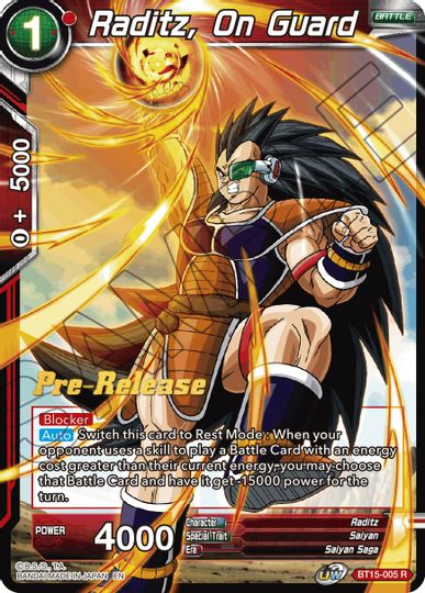 Raditz, On Guard (BT15-005) [Saiyan Showdown Prerelease Promos]