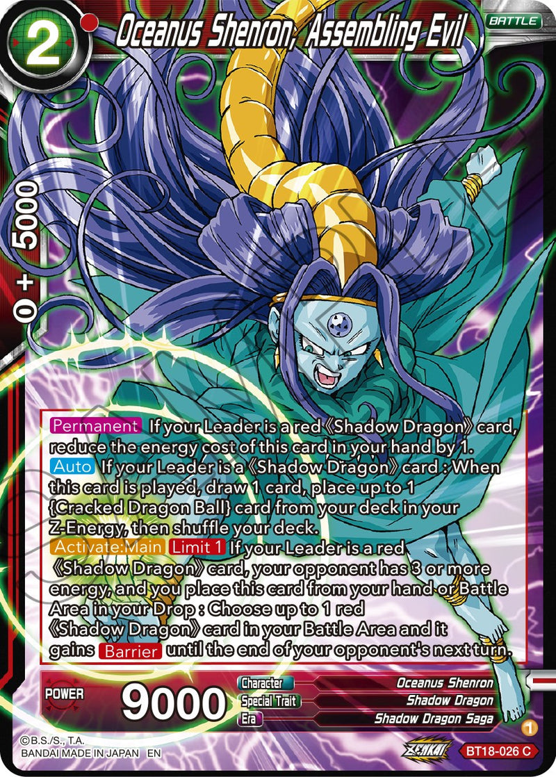 Oceanus Shenron, Assembling Evil (BT18-026) [Dawn of the Z-Legends]